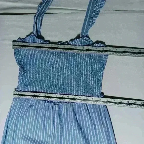 Linen/ Cotton blend wide leg, sleeveless Romper. Ladies Size  L - Picture 5 of 7